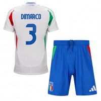 Italia Federico Dimarco #3 Bortedraktsett Barn EM 2024 Kortermet (+ Korte bukser)